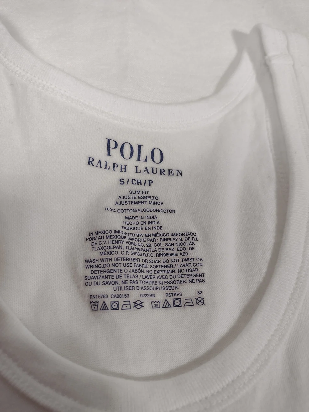 Polo Ralph Lauren White Cotton Slim Fit Classic Undershirt Tank Men's Size Small
